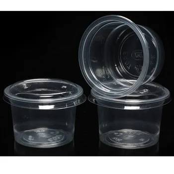 

100PCS 1oz Disposable Plastic Portion Cups Clear Portion Container with Lids for Jelly Yogurt Mousses(30ML)