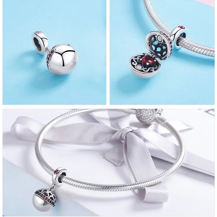 FURUYA, 925 пробы, серебряные подвески, подходят к оригиналу Pandora, браслеты, ожерелья, секретная планета, луна, звезда, кулон, синее имя, ювелирные изделия