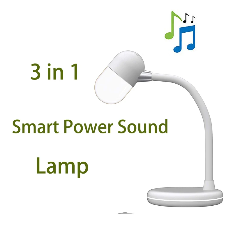 

3 in 1 USB Bluetooth Lamp with Wireless Charging Pad, Bluetooth Speaker, Amber and White LED Light with Touch Control Dimmer