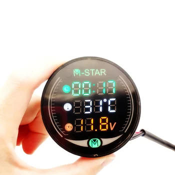 

LED 3-in-1 Motorcycle Meter 12V Waterproof Time Temperature Voltage Display Table For Kawasaki Z1000 ZX 10 12 6 R Z 900 650 800