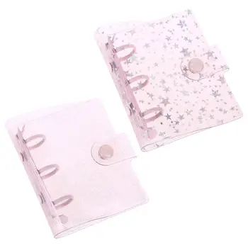 

Transparent Star 3 Holes Mini PVC Loose Leaf Binder Notebook File Folder Cover