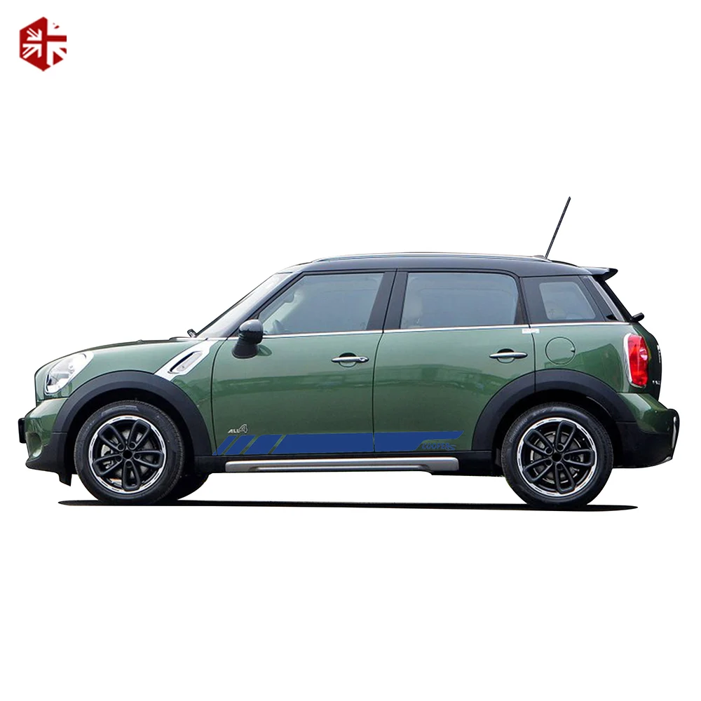 2 Pcs Car Styling Cooper S Graphics Vinyl Decal Racing Door Side Stripes Sticker For MINI Countryman R60 ALL4 JCW Accessories