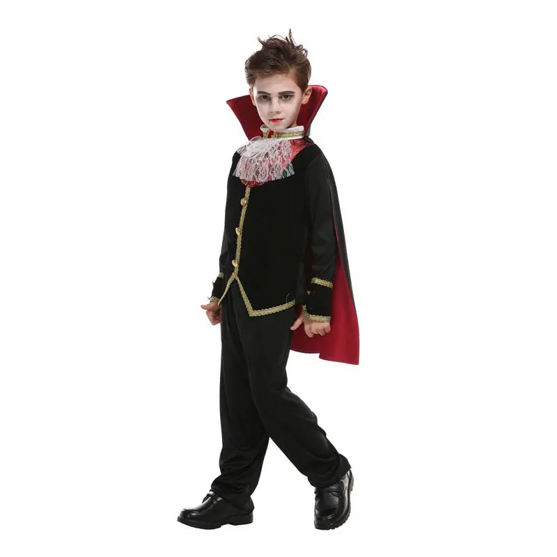 Kids Child Scary Gothic Boys Vampire Dracula Costumes Halloween Purim Carnival Role Play Horrible Party Dress Up Umorden images - 6