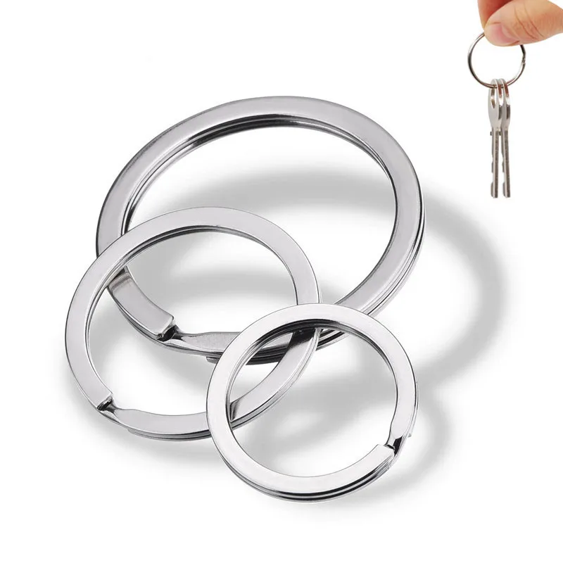 New 50pcs Metal Flat Split Rings Key Ring Key Holder Keyfob Accessories 