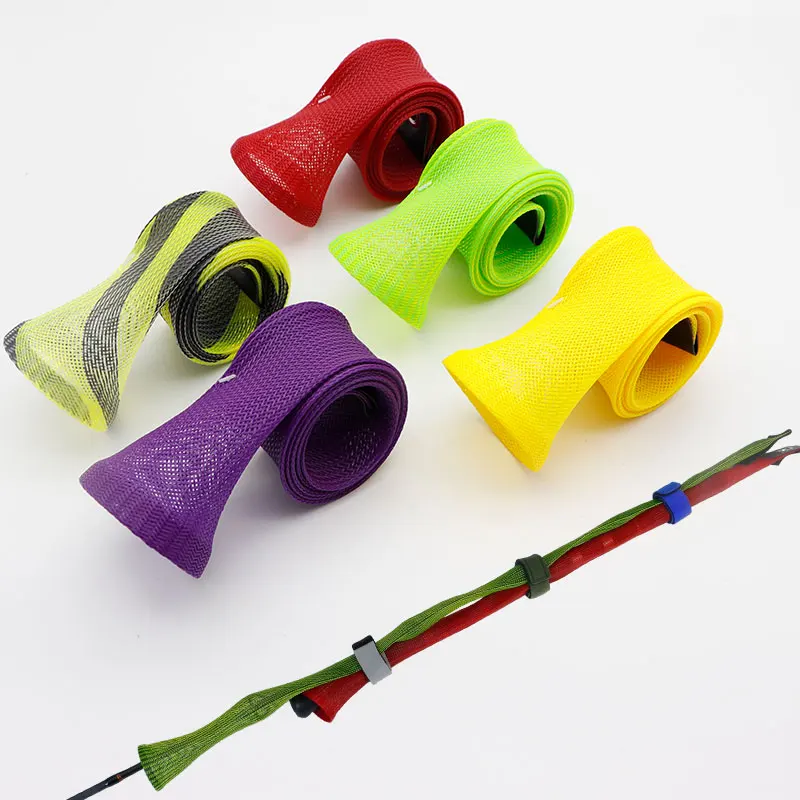 

Multiple Sizes Fishing Rod Sleeve Cover Elastic Tangle Rod Socks Random Color Protective Sheath Tie Plug Ice Fishing Pole Items