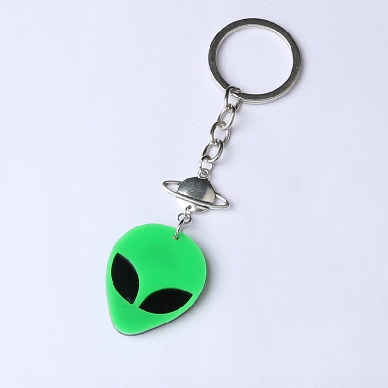 レーザーカットアクリルエイリアンヘッドキーチェーン 蛍光グリーンエイリアンキーリング スペースキーリング かわいい パステルゴス Ufo キーホルダー Aliexpress