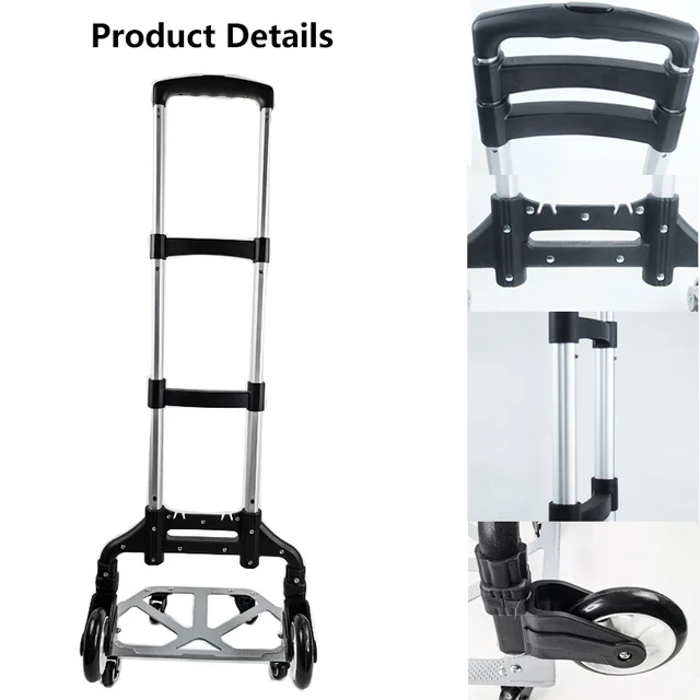 Világítson Fel A Háztartási Hegymászó Lépcsőn Kocsi Hordozható Összecsukható Poggyászkocsi Pótkocsi Kis Húzó Rakománykezelés - Image 4