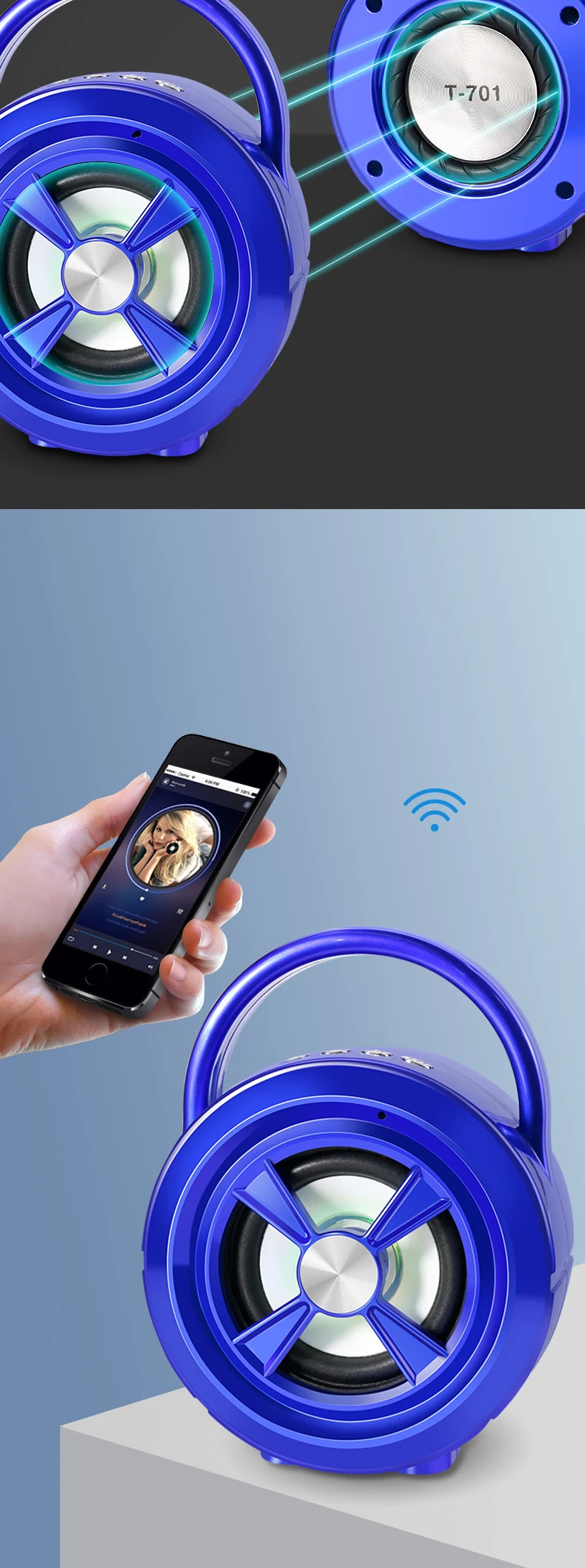 Портативный Bluetooth 5,0 динамик супер стерео сабвуфер беспроводной аудио мини беспроводной Bluetooth динамик личность