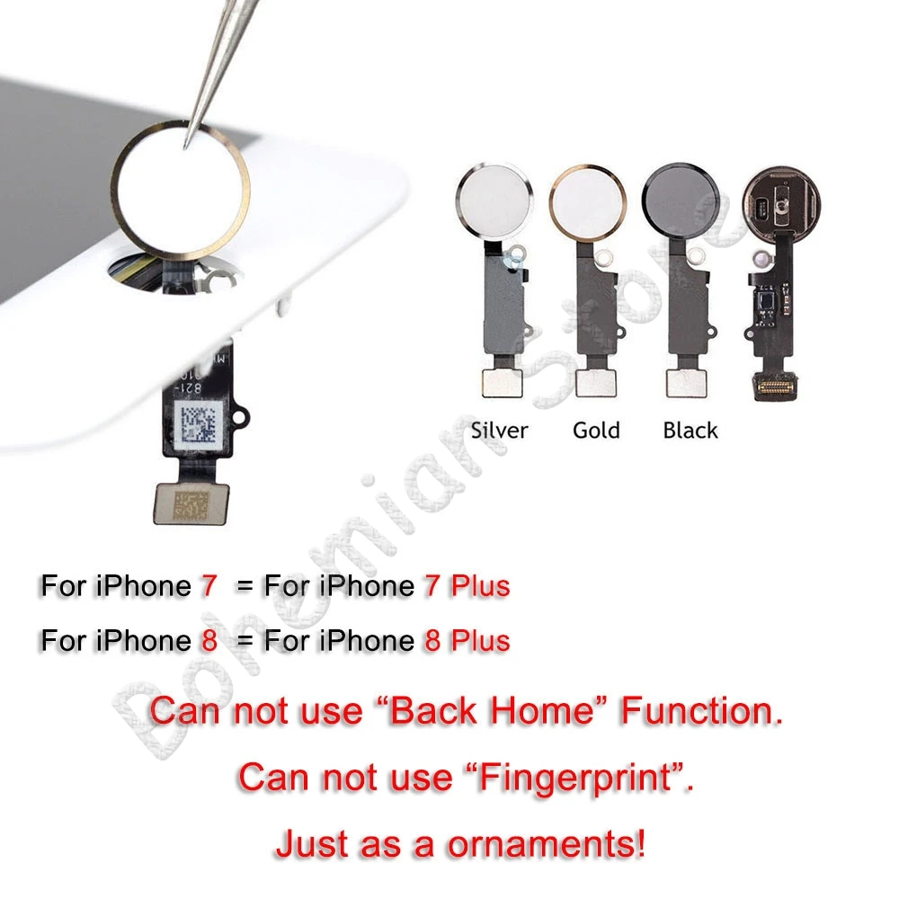 Кнопка Home Flex для iPhone 6 6s 7 8 Plus 5S SE 6G 7G 8G кнопка Home со шлейфом без отпечатков пальцев Запасная часть
