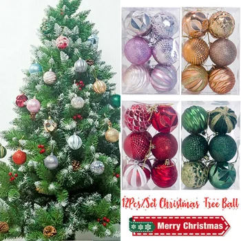 

Hot 12pcs Christmas Tree Ball Baubles Decoration Xmas Hanging Party Ornament Deco（Fragile items）