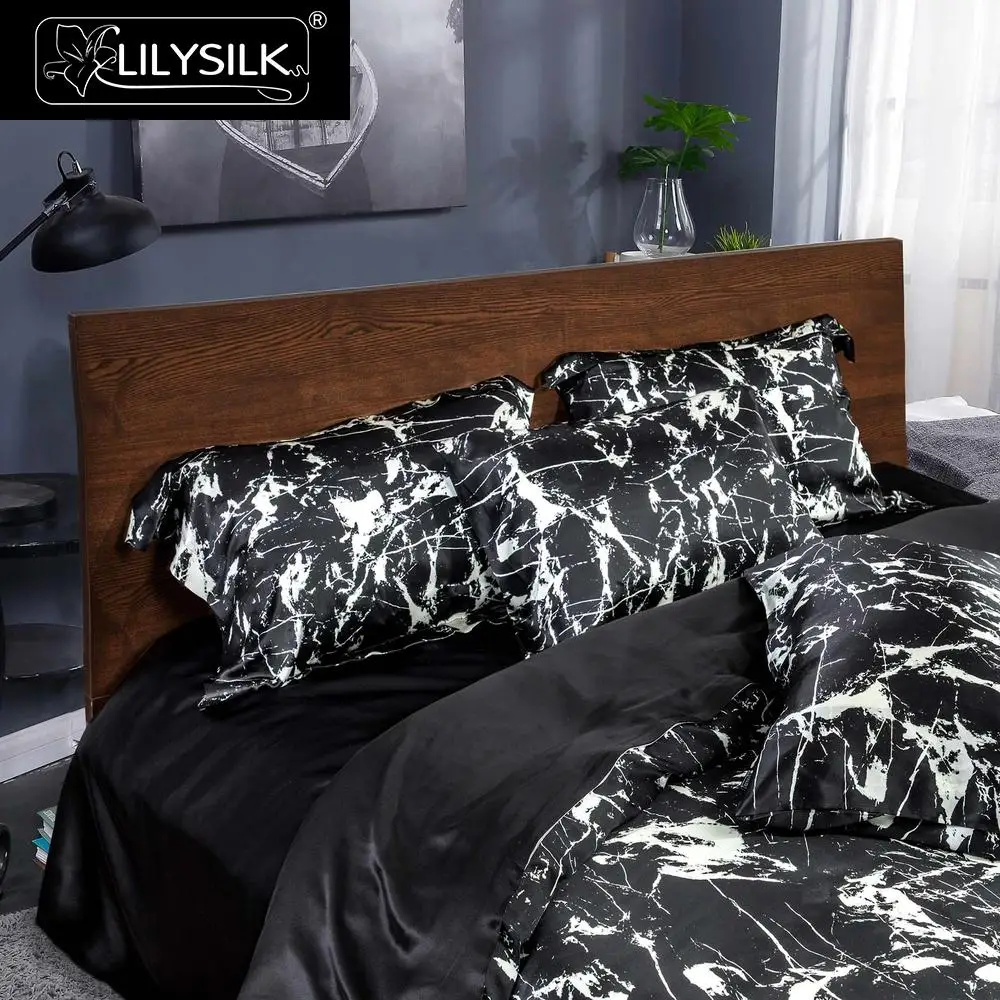 LilySilk пододеяльник шелк 100 чистый 19 Momme тутового шелка Роскошный натуральный бесшовный Королевский размер Домашний текстиль
