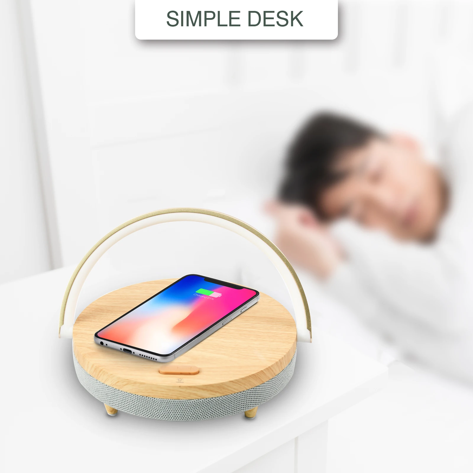Alto-falante de Madeira Carregadores sem Fio Conduziu a Lâmpada para o Iphone Bluetooth 12 Titular 15w Alta Potência Suporte Carregamento Rápido S21 Pro 13 13pro - Image 3