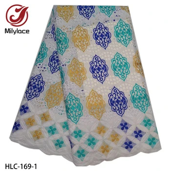 

African Cotton Hollow-out Lace Fabric 100% Cotton Embroidery High Quality Swiss Voile Lace Fabrics for Dress HLC-169