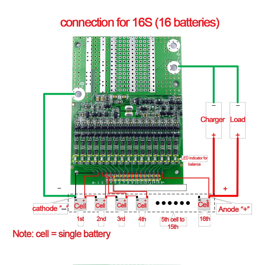 BMS 6 S-16 S 4,2 V 50A Регулируемая балансировочная плата 18650 литий-ионная батарея защита зарядного устройства монтажная плата PCM балансировочный модуль