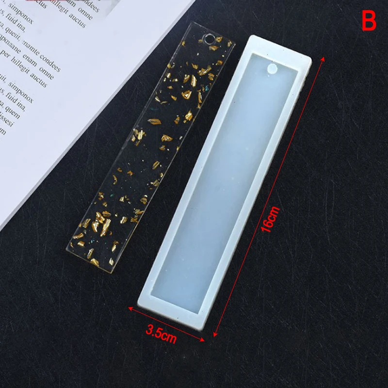 

1PCS Craft DIY Transparent UV Resin Liquid Silicone Mold Rectangle Bookmarks Resin Molds For DIY Pendant Charms Making Jewelry