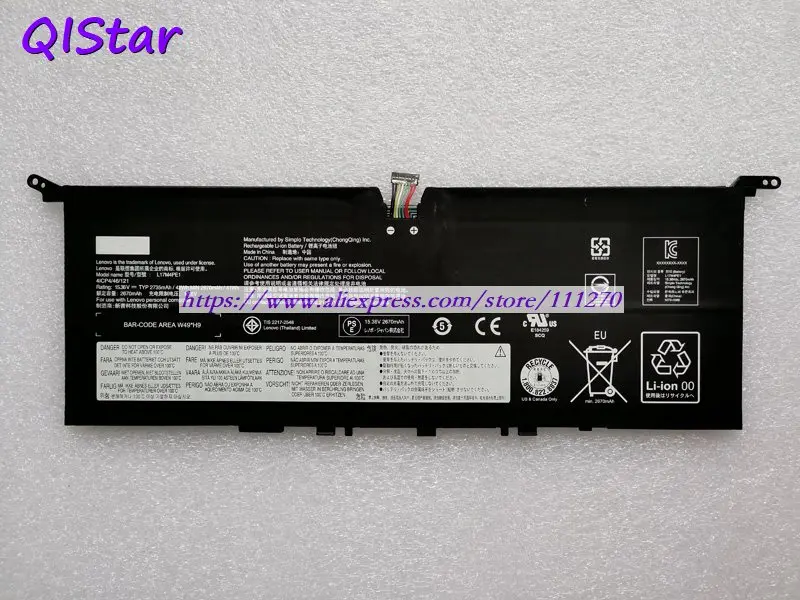 QISTAR 15,36 V 42Wh подлинный L17M4PE1 L17C4PE1 L17S4PE1 Аккумулятор для ноутбука lenovo Yoga S730 IdeaPad 730S ноутбук