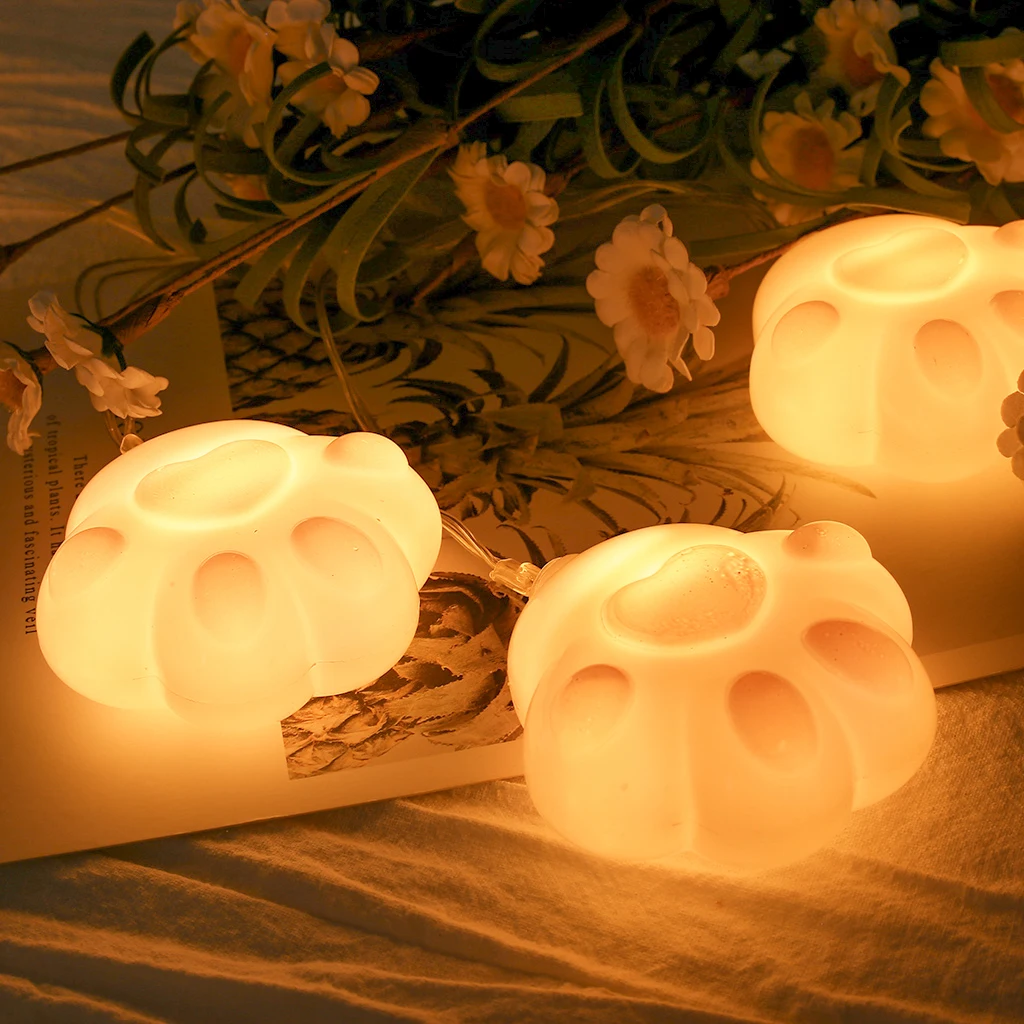 

1 Pcs String String Cute Cat Claw Shape Decorative Copper String Light String 10LED Children Room Party Venue Layout Light Props