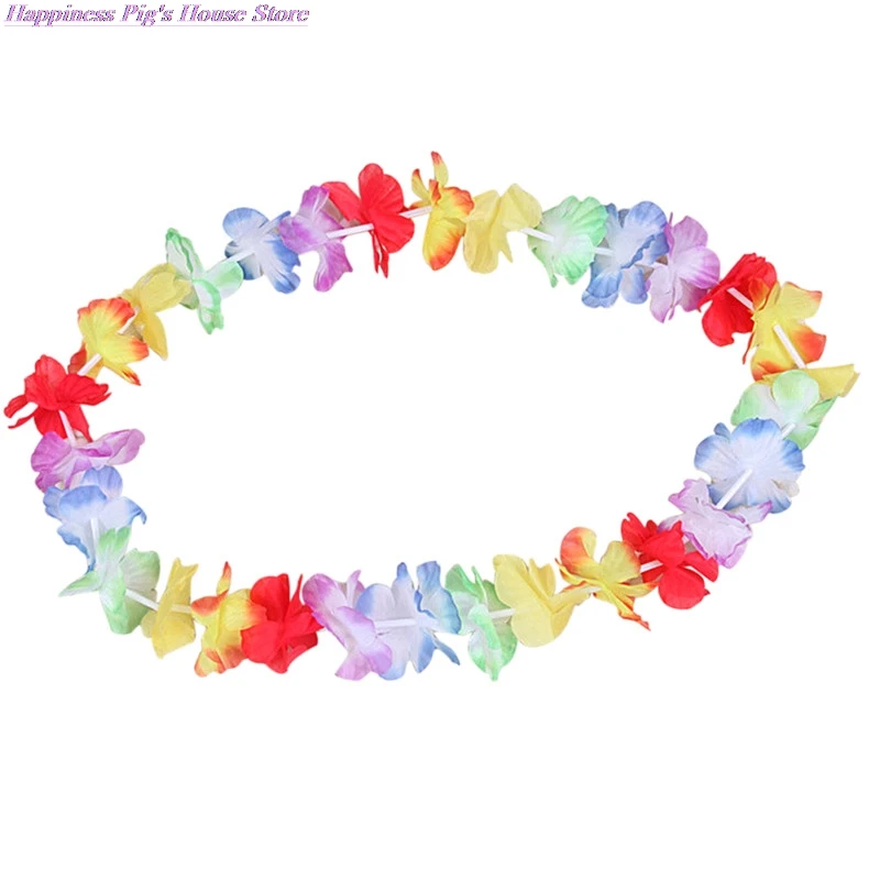 10PCS Hawaiian DIY Party Beach Flower Leis Garland Necklace Fancy Dress Party Hawaii Beach Fun Flowers Decoration High Quality