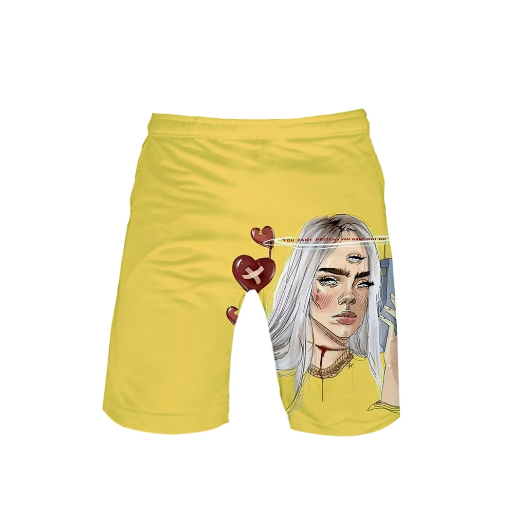 Новинка Billie Eilish 3D принт 3D пляжные шорты Мужская модная уличная одежда шорты Горячая Распродажа Harajuku модная летняя одежда