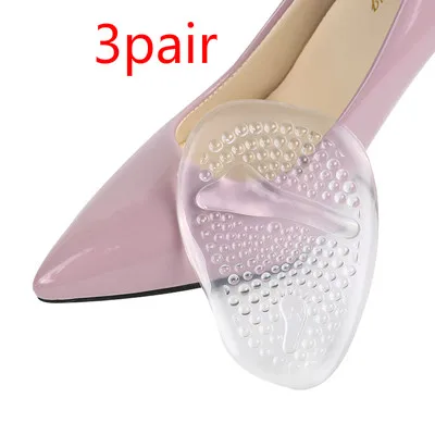 Прозрачный 3Pair Silicone Gel Forefoot Pads Anti-Slip Pain Relief Foot Care Tool High Heel Foot Cushion Pads Orthotic Arch Support Pads - Цвет: Прозрачный