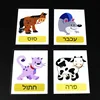 Kids 22Pcs Flashcards Hebrew Language Animals Word Learning Pocket Card Classroom Supplies Kindergarten Preschool Montessori Toy 5