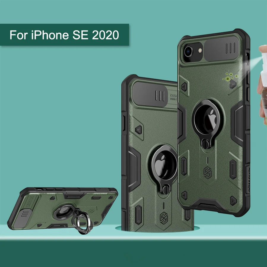 For iPhone SE 2020 case ring phone stand holder NILLKIN Slide Camera