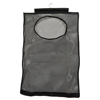 

Mesh Laundry Hamper,Foldable Hanging Storage Basket,Portable Space Saving Storage Bag (Black)