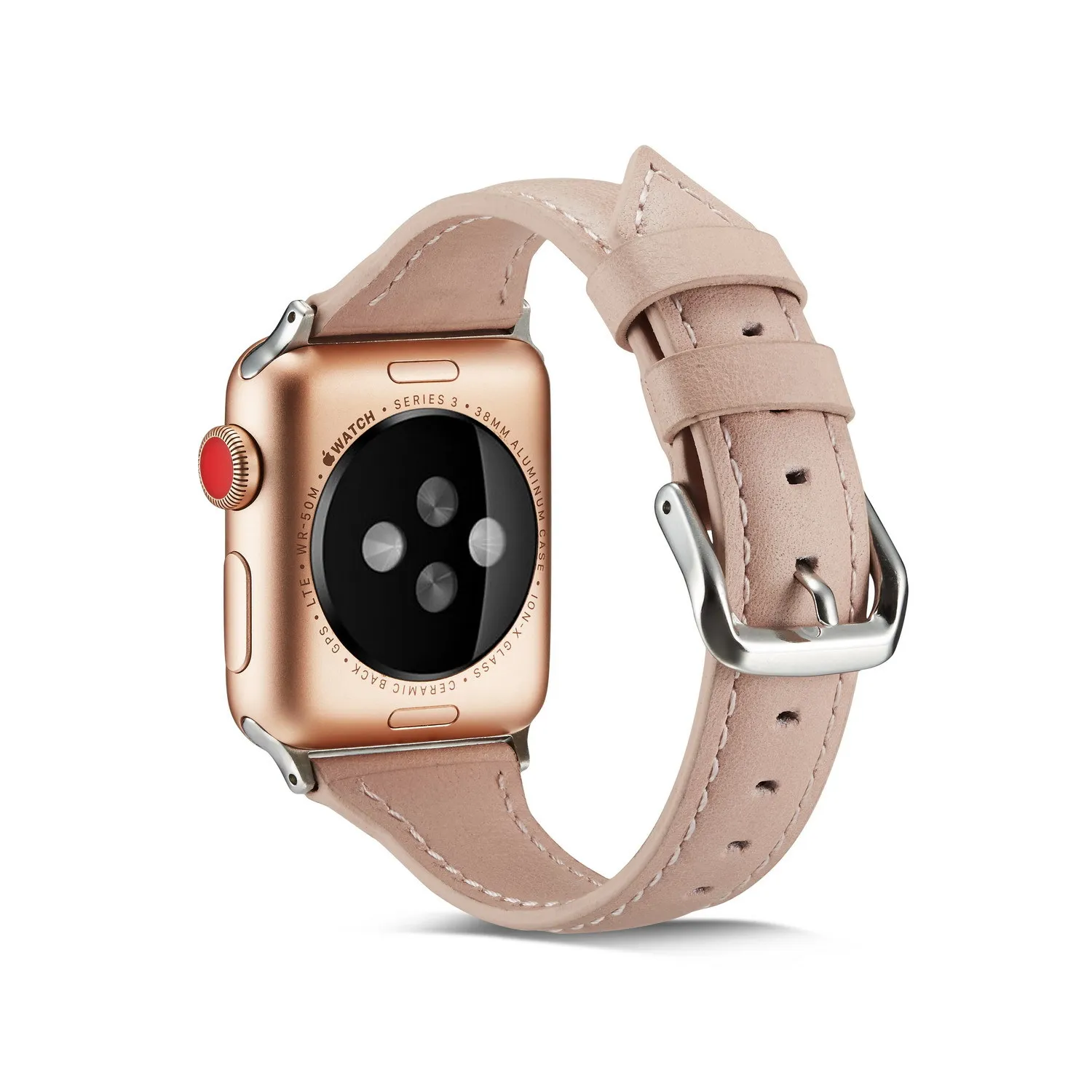 Pink Ремешок для apple watch, 44 мм, 40 мм, iwatch 5, 4, 3, 42 мм, 38 мм, узкий тонкий кожаный ремешок, браслет - Цвет ремешка: Pink