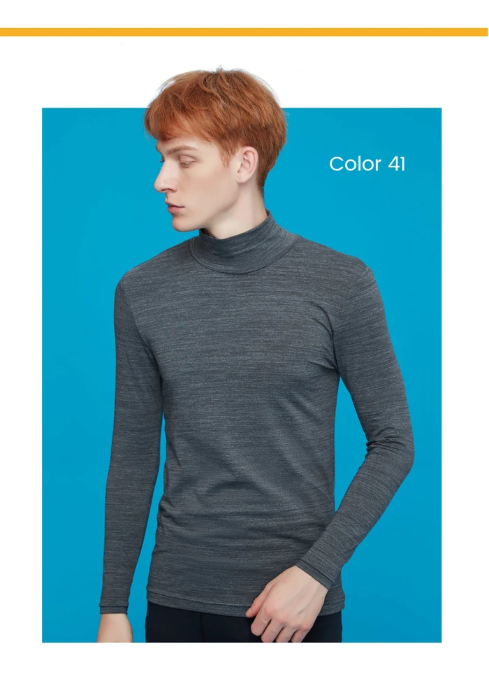 Giordano Мужская футболка G-Warmer Водолазка однотонная футболка полипропиленовый хлопок спандекс смешанная ткань теплая Poleras Hombre 01219603