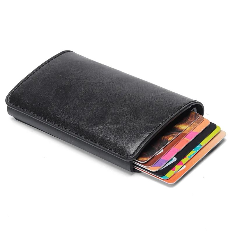 

Automatic pop-up antimagnetic aluminum metal card pocket advertising Max Planck single aluminum wallet credit card fashion bag