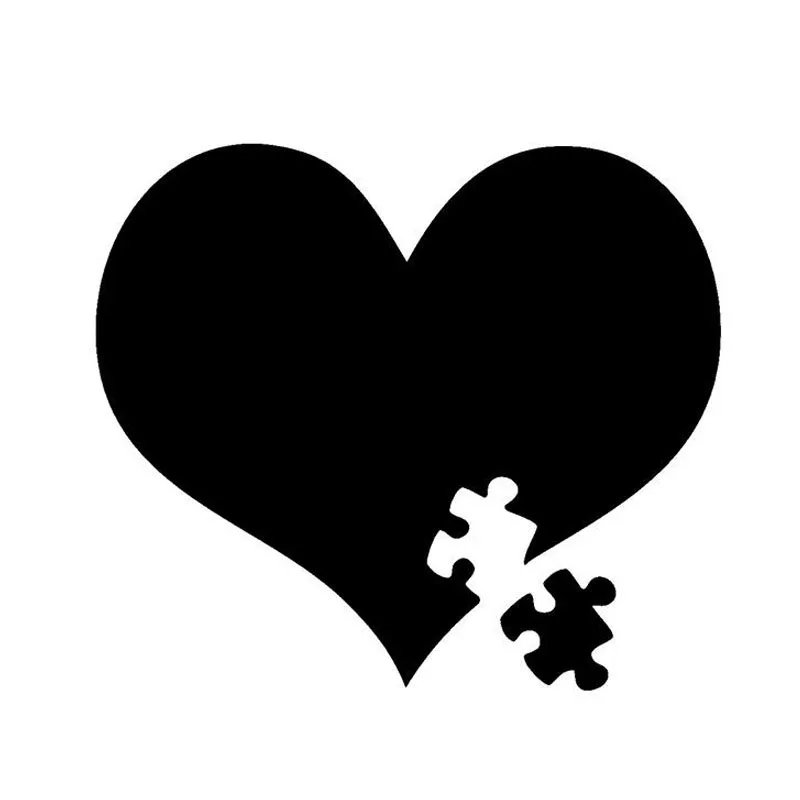 

Personality Car Sticker Accessories Autism Awareness Heart Puzzle 4" Fun Car Window Decorative Vinyl Waterproof PVC 12cm X 10cm