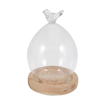 

Dried Flower Display Glass Cover Preserved Flower Glass Cover DIY Transparent Glass Cover Loving Heart Glass Dome with Wood Base
