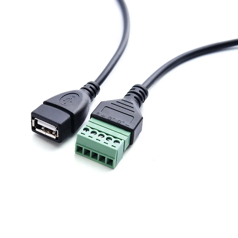 1 шт. 1FT USB 5 Pin 2,0 Мужской Женский до 5-контактный винт с защитой без защиты Клеммная вилка Кабель переходника свинца 30 см