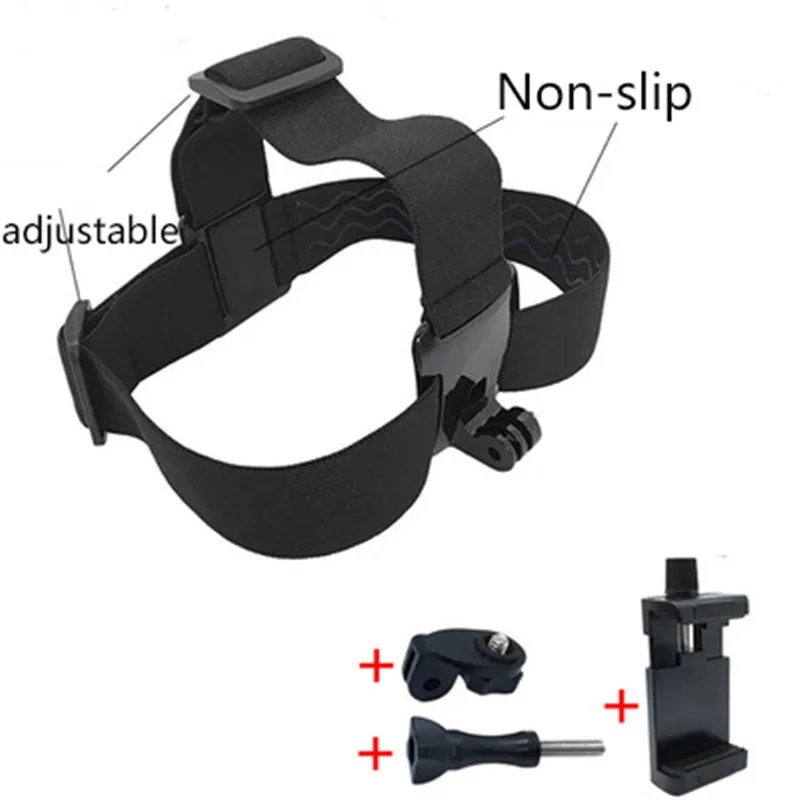 Регулируемый ремень на голову с держателем для телефона GoPro Hero 8 7 6 5 SJCAM H9 SONY Yi 4K DJI