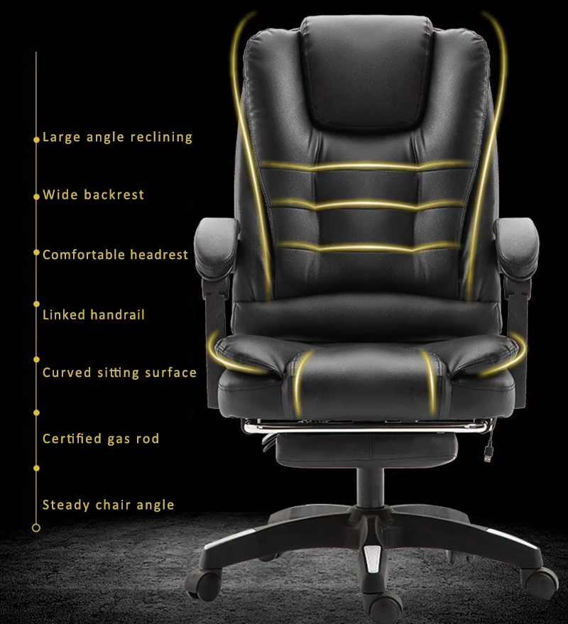  Boss Computer Chair Office Home Rotatable Massage Chair Lifting Adjustable Chair Business Comfort C