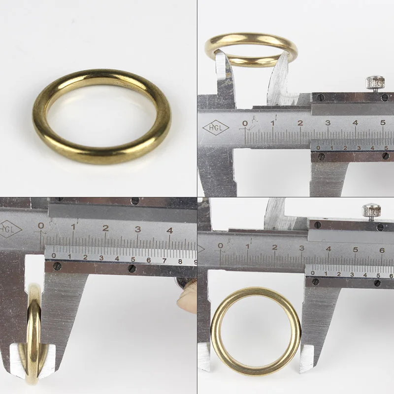 25mm Твердый латунный литой уплотнительное кольцо бесшовный Круглый Пряжка для лямки кожаный мешочек ручного изготовления ремень ошейник ремень для питомца высокого качества - Цвет: 25mm