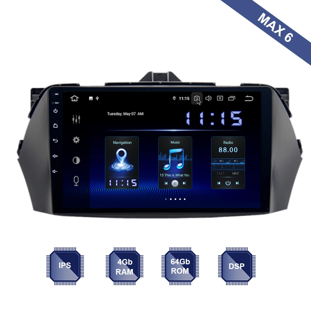 Android 9,0 Автомагнитола 2 Din gps для Suzuki Ciaz Alivio PX6 DSP ips HDMI 4 Гб+ 64 Гб RDS wifi RDS USB BT Mirror-link