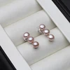 2022 Real 925 Sterling Silver Fine Natural Pearl Jewelry Stud Pearl  Earrings For Women Wholesale ► Photo 3/5