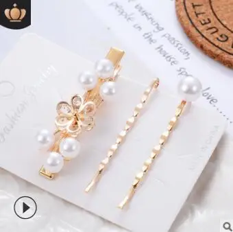 60 компл./лот 3 шт./компл. DIY Простые мульти жемчужные заколки для волос костюмы цветок шпилька-бант Инструменты для укладки волос аксессуары HA874