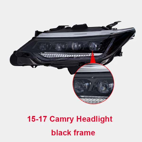 Светодиодный фонарь с кристаллами для Toyota Camry - Цвет: Black Frame