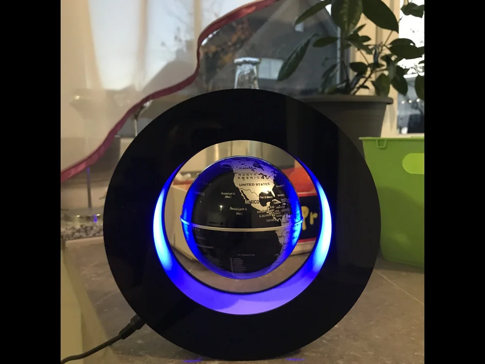 2W DC12V магнитная левитация Плавающий глобус Карта w/светодиодный светильник домашний Декор ЕС вилка