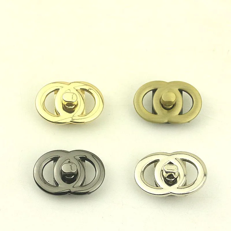 10Pc Round Ring Metal Turn Lock Snap for Handbag Women Bag Twist Lock Clasps Closure DIY Bags Hardware Leather Craft Accessories 2 4pcs deepeel 30mm gold side clip buckles bag metal lock clasp o ring decor snap for handbag diy hardware crafts accessories