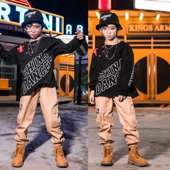 

Jazz Street Dance Costumes Hip Hop Clothing For Boys Chinese Style Tops Pants Ballroom Dancing Wear Performance Wear DQS3275