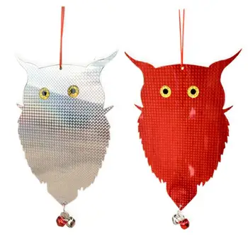

1PCS Garden Decoration Garden Hanging Fake Owl Laser Reflective Owl Scarecrow Scares Bird Pigeons Woodpecker With Bell