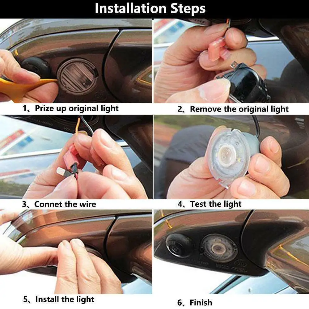 

2Pcs LED Under Side Rear View Mirror Puddle Light For Ford F150 Raptor 2009-2014