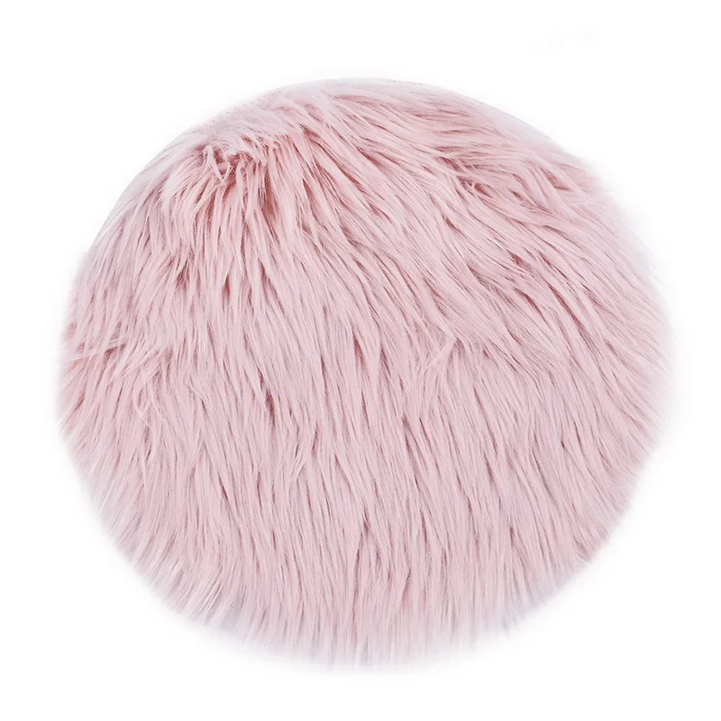 pink Плюшевые теплые ковры из искусственного меха шерстяные коврики для гостиной диван плюшевый ковер для спальни матрас круглые коврики для рождественского декора дверей и окон - Цвет: pink