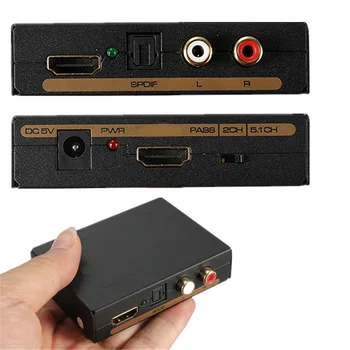 

HDMI Audio Extractor Converter 5.1CH Spdif Splitter 1080P/4K Stereo Analog HDMI to HDMI Optical Toslink RCA L/R Adapter