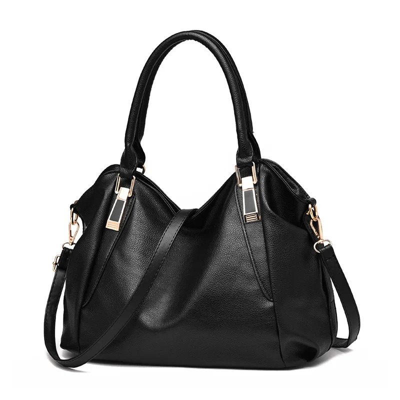 Ladies Designer PU Leather Handbag Tote Shoulder Gray Bag Women Grey 