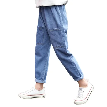 

Big Girls Jeans Solid Color Jeans Girls Casual Denim Trousers For Children Teenage Children's Clothes 6 8 10 12 14