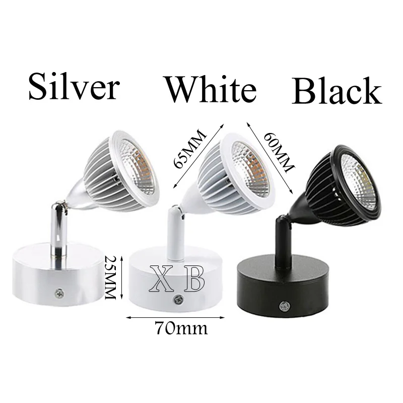 Wall Lamp 5W 7W Home Hotel Loft Bedside Reading Book Black Silver Light Flexiable ON/OFF Switch 90-260V Spot LED Bulb 3